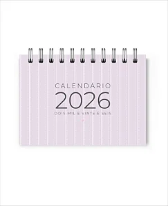 Calendário de Mesa 2026 Lilás