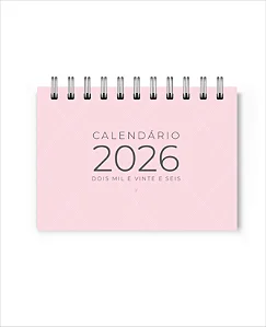 Calendário de Mesa 2026 Rosa
