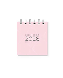 Mini Calendário 2026 Rosa