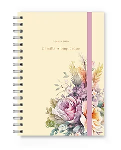 Agenda 2026 Florart Bege Floral