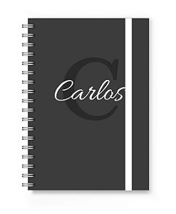 Caderno Personalizado Florart Alfabeto Cinza