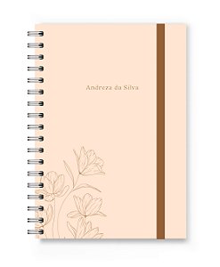 Caderno Personalizado Florart Rosê Floral
