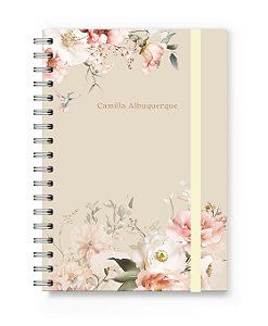Caderno Personalizado Florart Areia Floral
