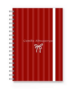 Caderno Personalizado Florart Listrado Vermelho