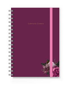Caderno Personalizado Florart Roxo Floral