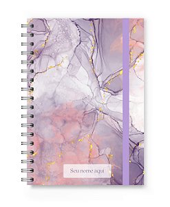 Caderno Personalizado Florart Mármore Lilás