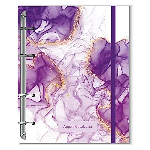 Fichário Florart Mármore Roxo