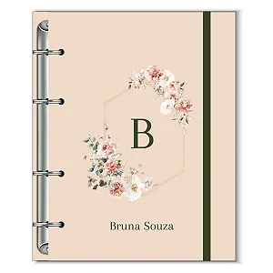 Fichário Florart Alfabeto Floral Rosê