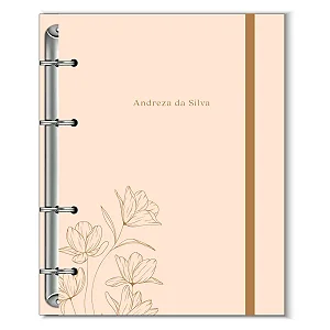 Fichário Florart Rosê Floral