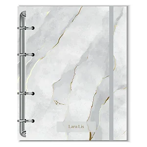 Fichário Florart Mármore Branco