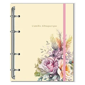 Fichário Florart Bege Floral