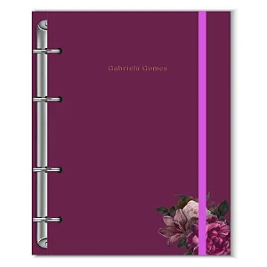 Fichário Florart Roxo Floral