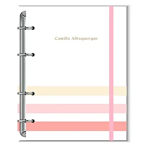 Fichário Florart Listras Rosas