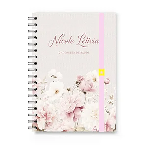 Caderneta de Vacinação Florart Flores Brancas