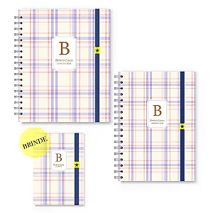 Kit Maternidade Florart Xadrez Azul