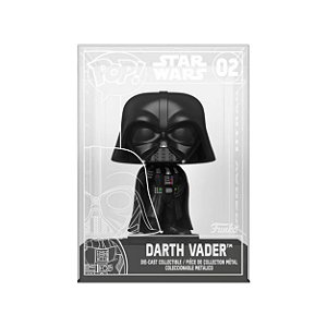 Funko Pop! Die-Cast Darth Vader Nº 02 em Metal com Case Acrílica