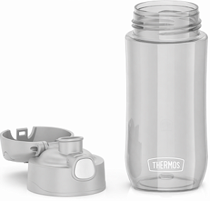 Garrafa Thermos Veneza 470ml Cinza em Tritan BPA Free com Tampa de Botão e Alça Portátil – Leve e Resistente