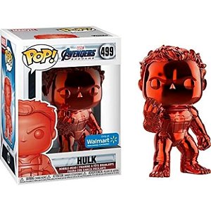 Funko Pop Marvel Avengers Endgame Hulk #499 Red Chrome Walmart Exclusive