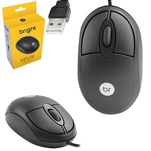 Mouse Óptico Usb Bright 0106 Preto 800 Dpi