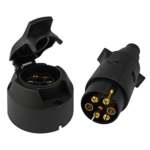 Kit Tomada Macho & Fêmea 6 Polos – Bivolt 12/24 V