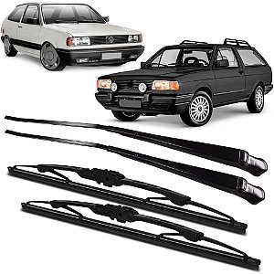 Kit Braço Limpador Parabrisa + Palhetas Gol Parati Quadrado