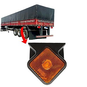 Lanterna Lateral Carreta Guerra 2014 Ambar Bivolt C/Suporte Braslux