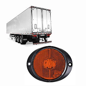 Lanterna Lateral Frontal Led Oval Carreta Randon Bivolt Amarela