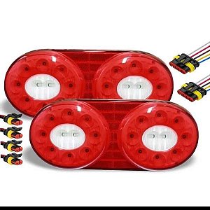 Par Lanterna Traseira Led lll Randon 12/24v Braslux Com Chicote