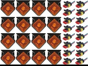 Kit 16 Lanterna Lateral Carretas Guerra Led 12v/24v C/chicot