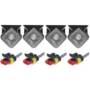 Kit 04 Lanterna Lateral Carretas Guerra Led 12v/24v C/chicot