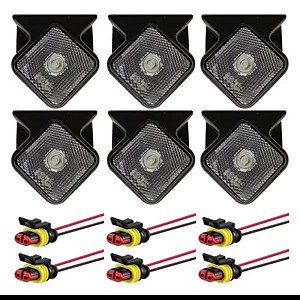 Kit 06 Lanternas Led Lateral Guerra 12v E 24v C/ Chicotes