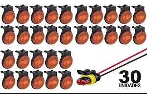 Kit 30 Lanternas Lateral Randon Original Braslux - C/chicote