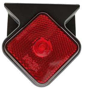 Lanterna Lateral Quadrada Guerra Bivolt Vermelha Com Suporte