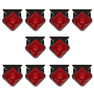 Kit 10 Lanterna Lateral P/Carreta Led Vermelha Braslux