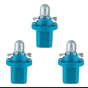 Kit 3 Lâmpadas Painel Vidro Pequena Pinguinho Azul C/Base