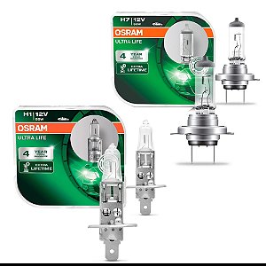 Kit Lampada H7 + H1 Ultra Life 55/60w 12v Original Osram