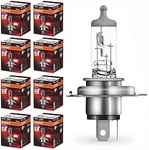 Kit Com 8 Lâmpada Osram H4 Super 30% Mais Luz 12v 60w