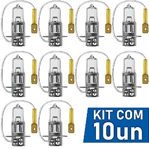Lâmpadas H3 Gauss 12 Volts 55 Watts Kit Com 10