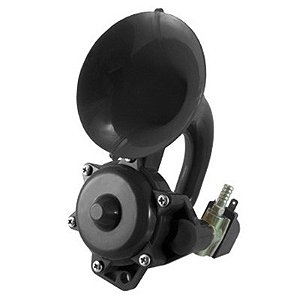 Buzina Eletropneumática de Ar Universal 24 Volts Preta