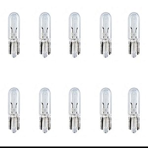 Kit 10 Lâmpadas Painel Carro Esmagada Pinguinho T5 1,2w 12v
