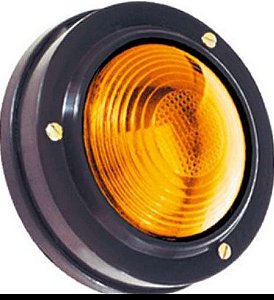 Lanterna Lateral Amarela com Aro Preto e Soquete