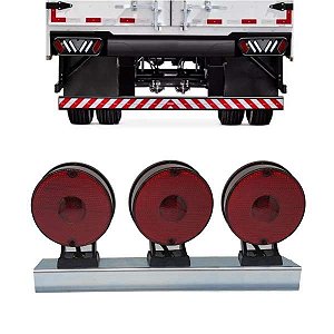 Kit Lanterna 3 Maria Caminhão Carreta Vermelho Com Suporte