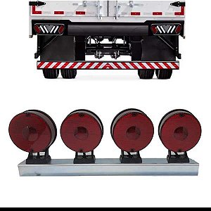 Kit Lanterna 4 Maria Caminhão Carreta Vermelho Com Suporte