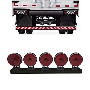Kit Lanterna 5 Maria Caminhão Carreta Vermelho Com Suporte