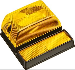 Lanterna de Posição Univ Arredondada C/Retrorrefletor 1119R Amarela