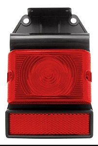 Lanterna Lateral Universal Posição e Retrorefletor Com Suporte Vermelha