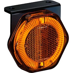 Lanterna Lateral Led Amarela Com Guia de Luz Bivolt C/Suporte