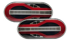 Par Lanterna Sinalsul Modelo Randon Led 24 Volts Traseira Caminhão