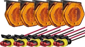 Kit 5 Lanterna Lateral Flex Com Guia De Luz Com Chicote
