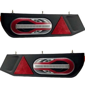 Par Lanterna Randon Led Com Suporte E Lanterna Delimitadora